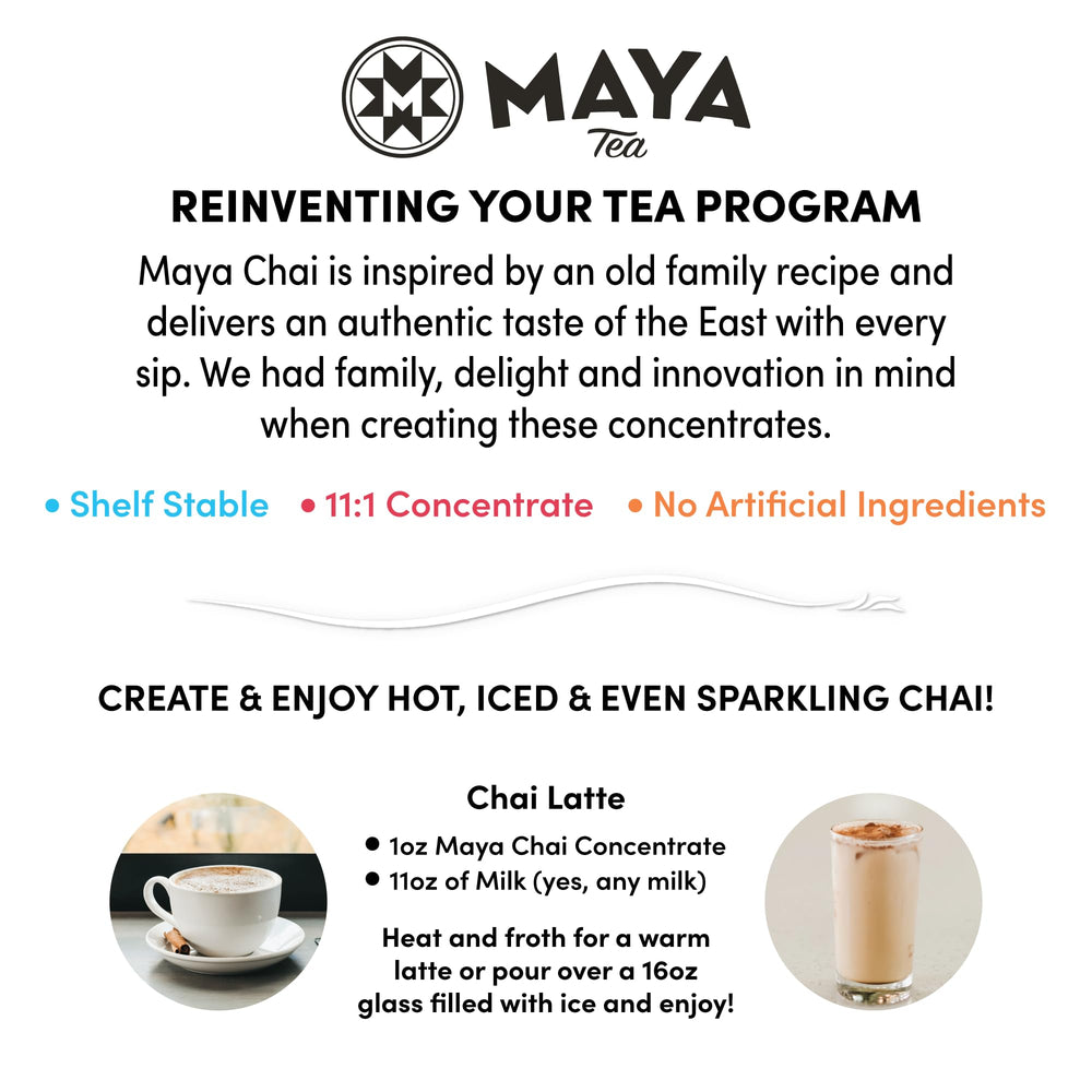 Maya Tea Maya Chai Concentrate hot chai being prepared at home