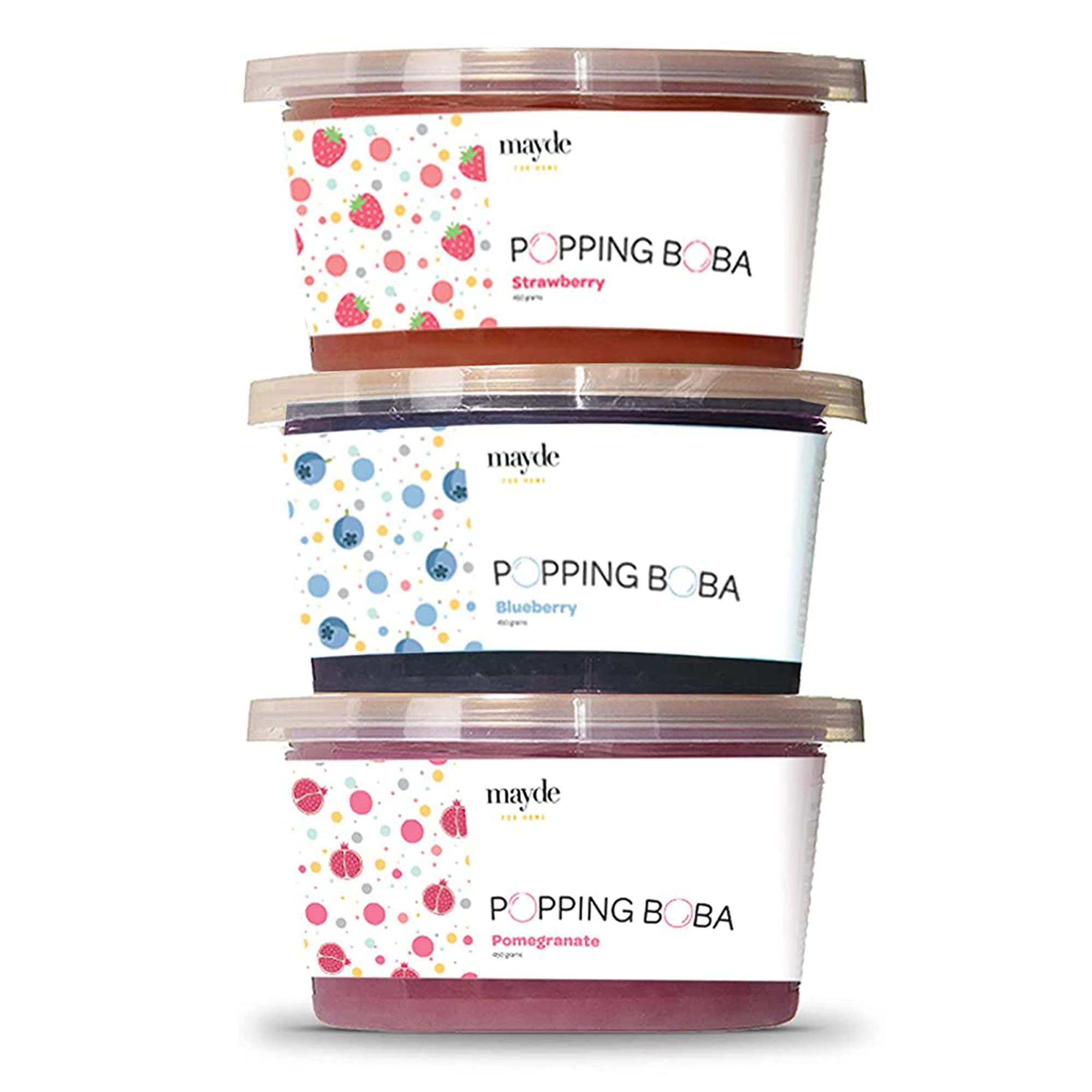 Mayde Berry Blend popping boba pearls in pack for DIY drinks