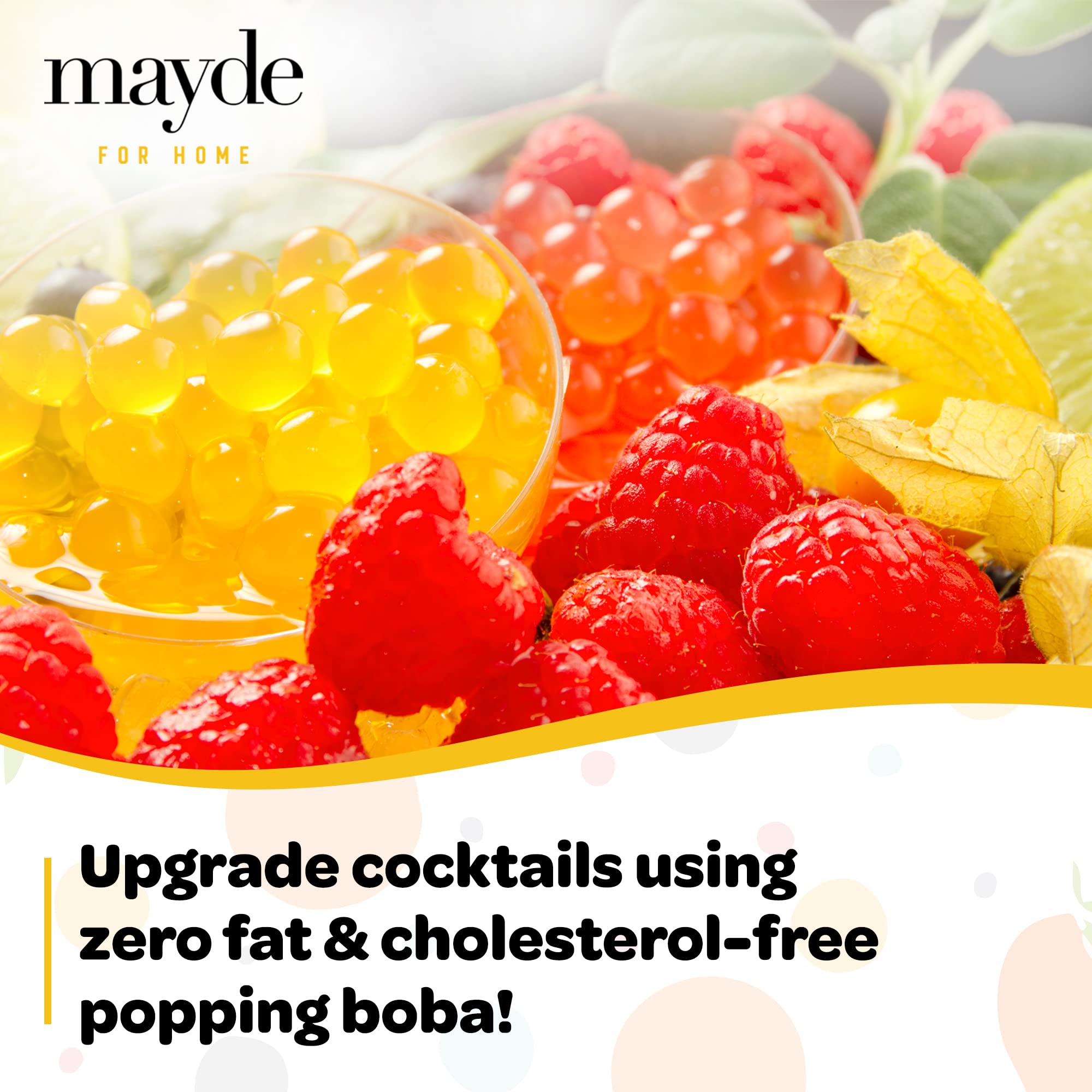 Mayde Bursting Boba Pearls kiwi flavor adds refreshing tart notes to tea.