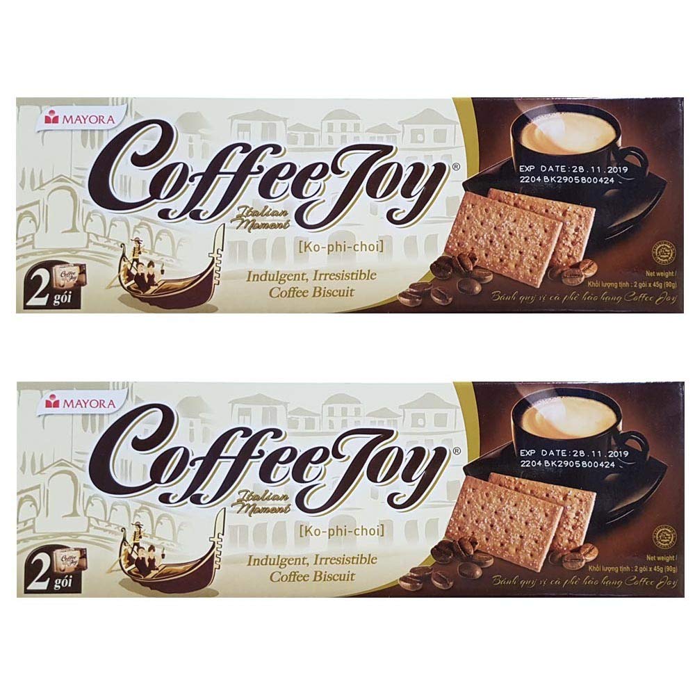 Mayora Coffee Joy Biscuit 90g pack 2 front view, ideal for sharing.