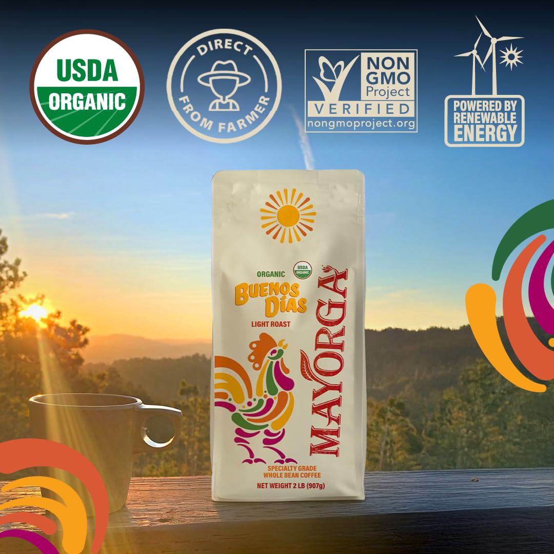 Mayorga Buenos Días organic and kosher certified for responsible sourcing.