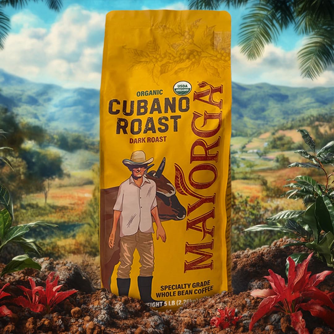 Mayorga Cubano Roast 5 lb bag on shelf signals value and quality