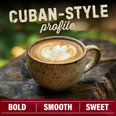 Mayorga Cubano Roast brewed coffee cup showcases smooth, low-acidity flavor