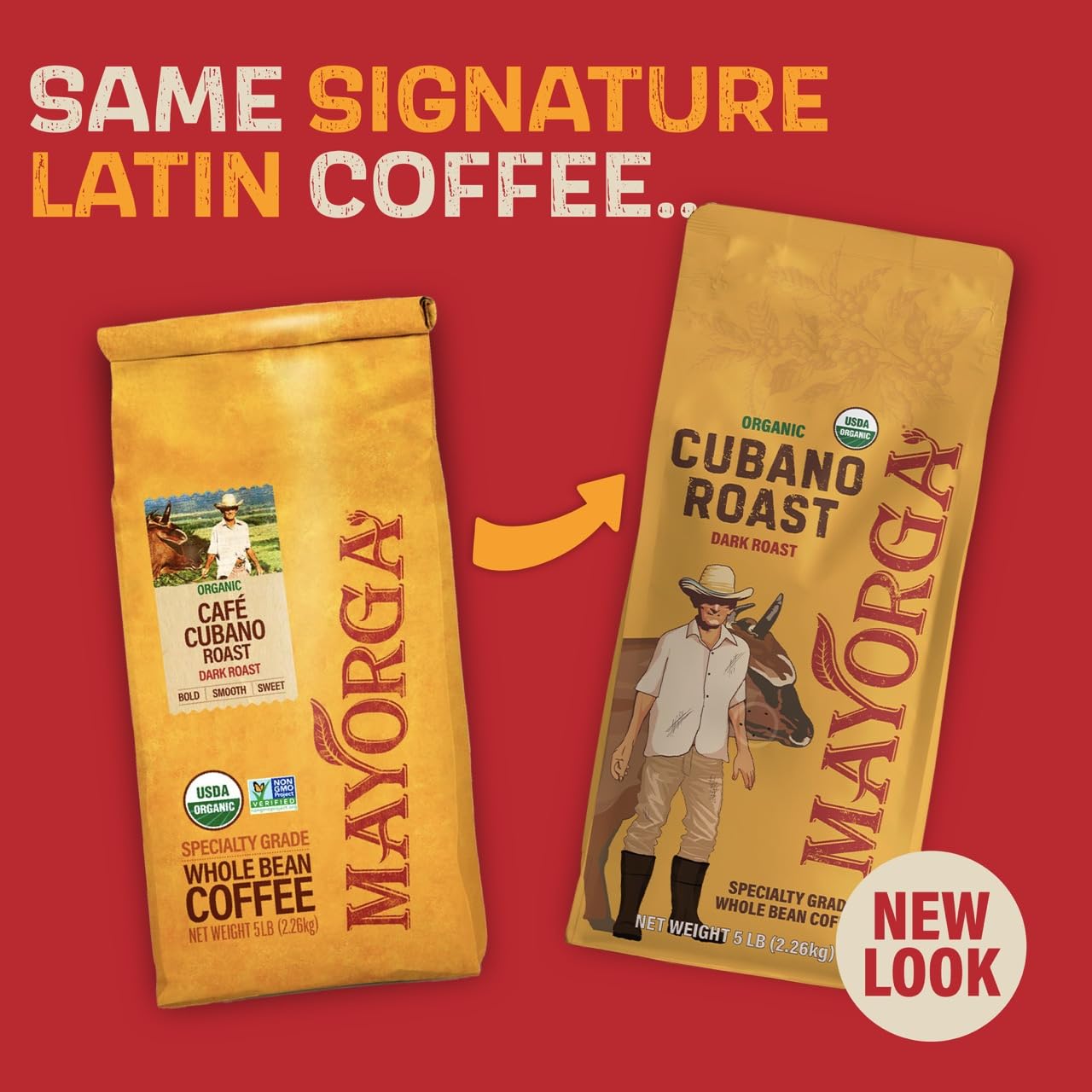 Mayorga Cubano Roast organic certifications visible on label