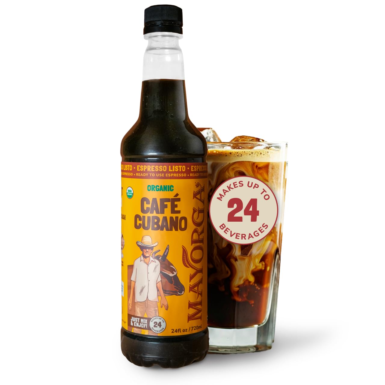 Mayorga Espresso Listo bottle pour ready-to-drink espresso for quick mornings.