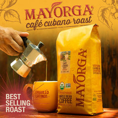 Whole organic Arabica beans ready to grind for rich, low-acidity coffee.