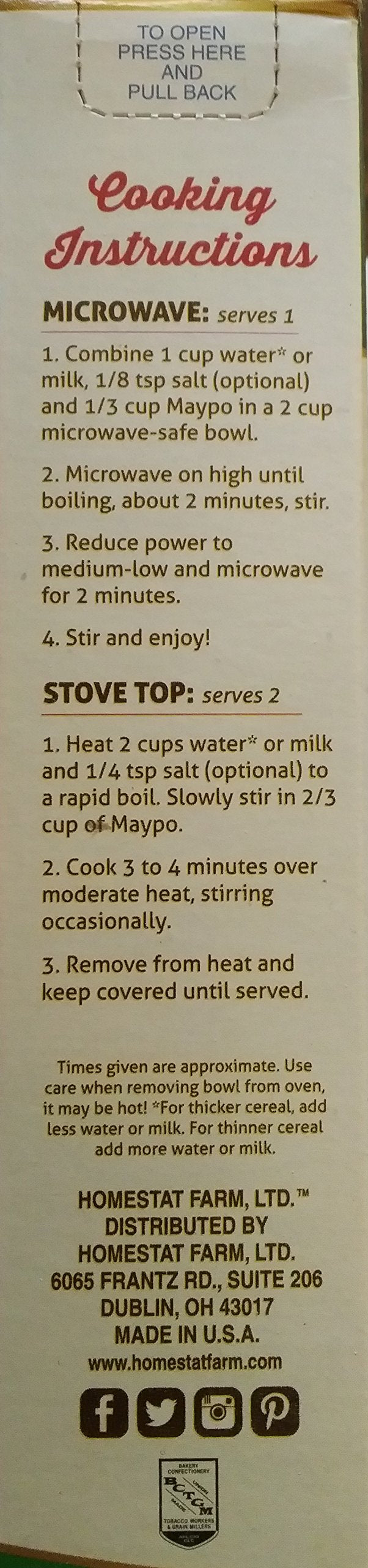 Bowl of prepared Maypo maple oatmeal with creamy texture
