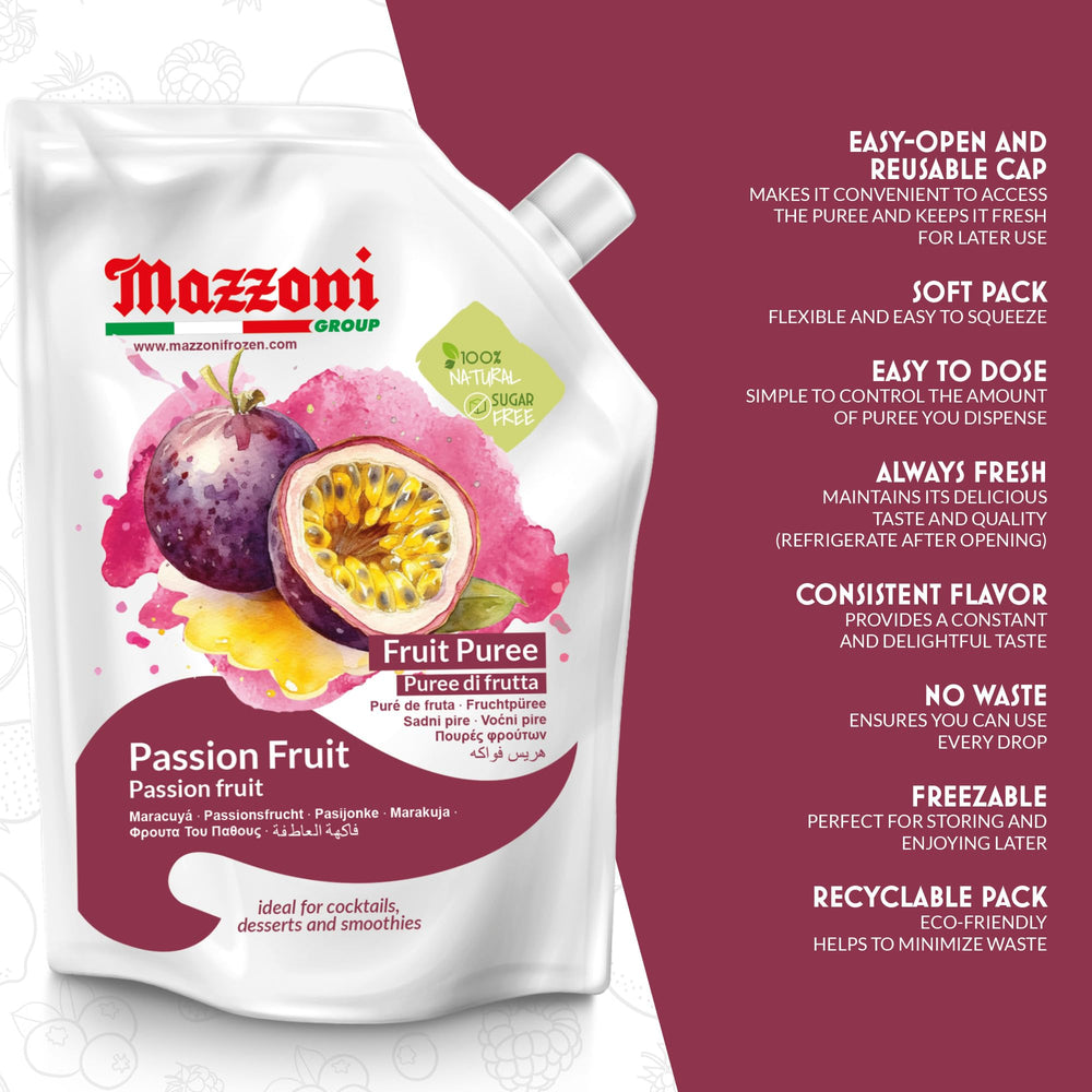 Mazzoni Passion Fruit Puree texture for silky smooth blends.