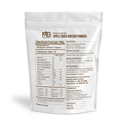 MB Herbals Apple Cider Vinegar Powder pack shows versatile flavoring option