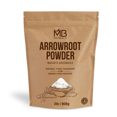 MB Herbals Arrowroot Flour 2lb pack for gluten-free thickening in sauces and gravies.