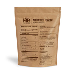 MB Herbals Arrowroot Flour fine white powder ideal for baking and fillings.