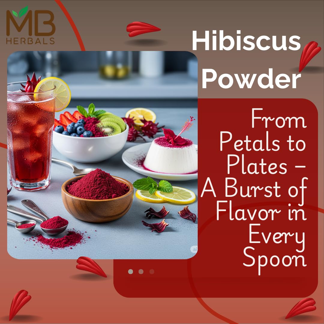 MB Herbals Hibiscus Powder smoothie-glass adds natural color and tart flavor