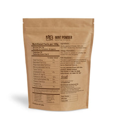 MB Herbals Mint Powder scoop closeup highlighting spray-dried texture and easy dissolution.
