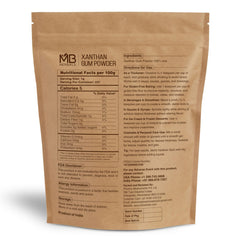 MB Herbals Xanthan Gum sealed pouch preserves freshness for versatile thickening.