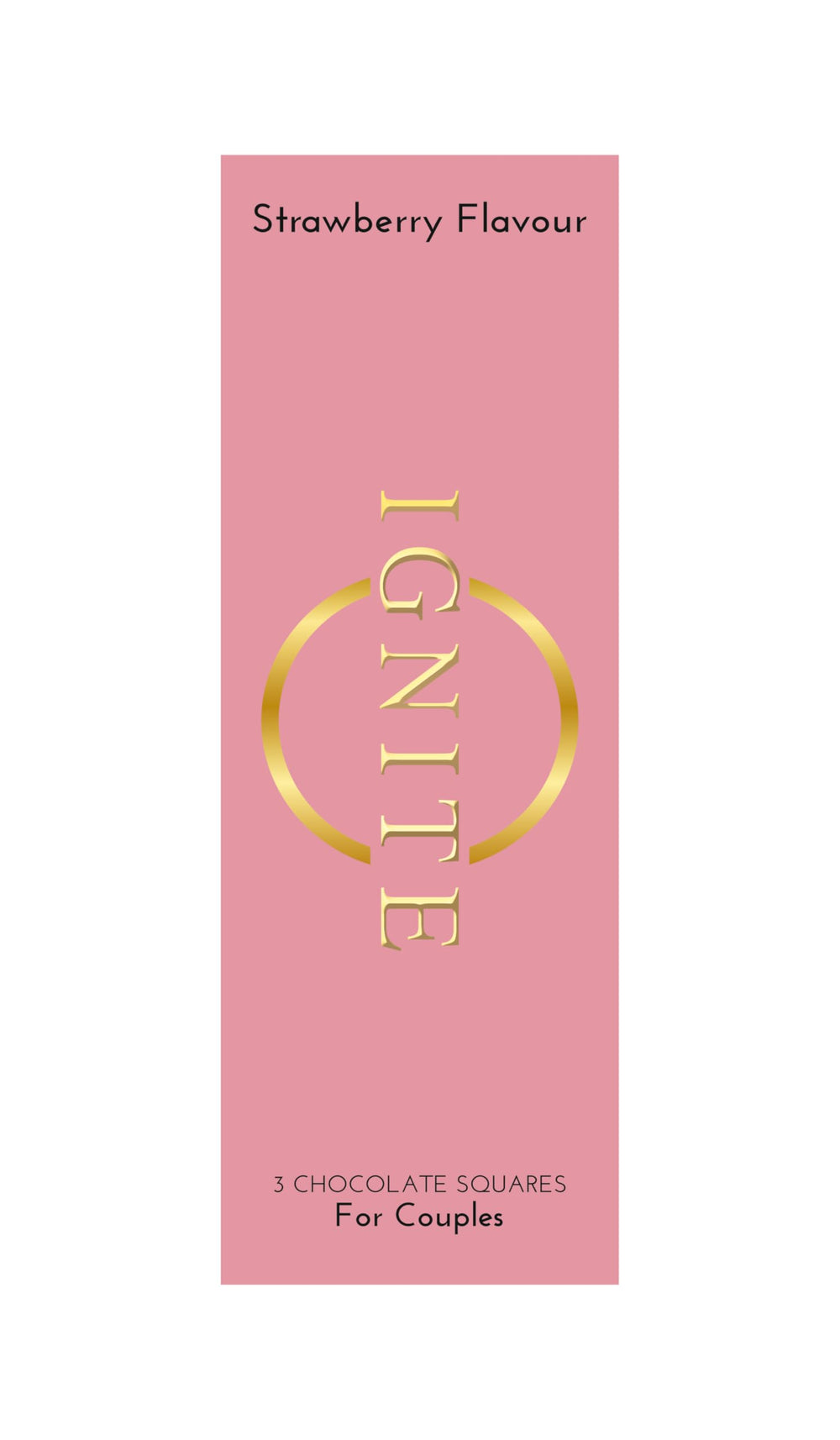 Ignite strawberry chocolate square bite emphasizes smooth texture and inviting aroma.
