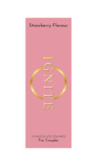 Ignite strawberry chocolate square bite emphasizes smooth texture and inviting aroma.