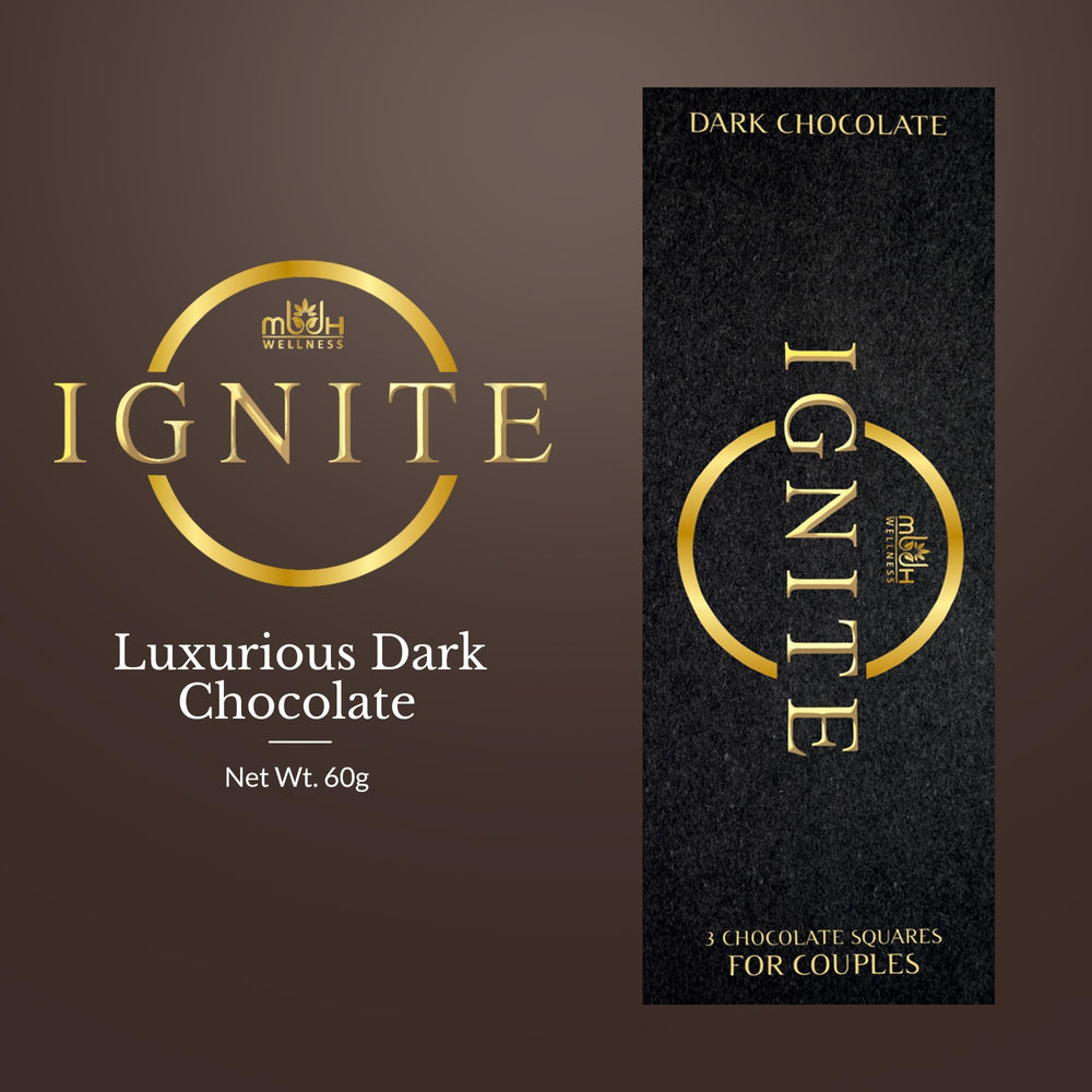 MBDH Wellness Ignite dark chocolate bar couple sharing square for occasions