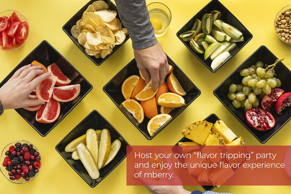 mberry miracle berry snacks arranged for classroom flavor experiments.