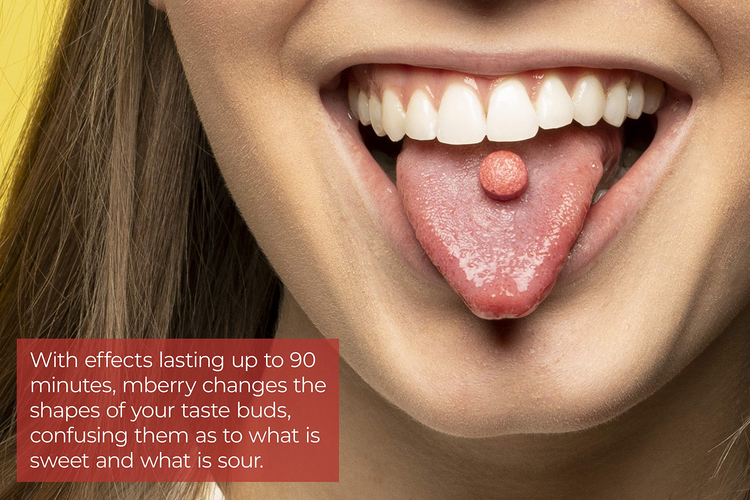 mberry miracle berry tablets on a spoon showing pure ingredients.