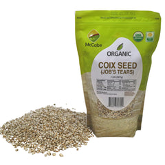 McCabe Job's Tears coix seed bulk bag ready for meal prep and cooking.