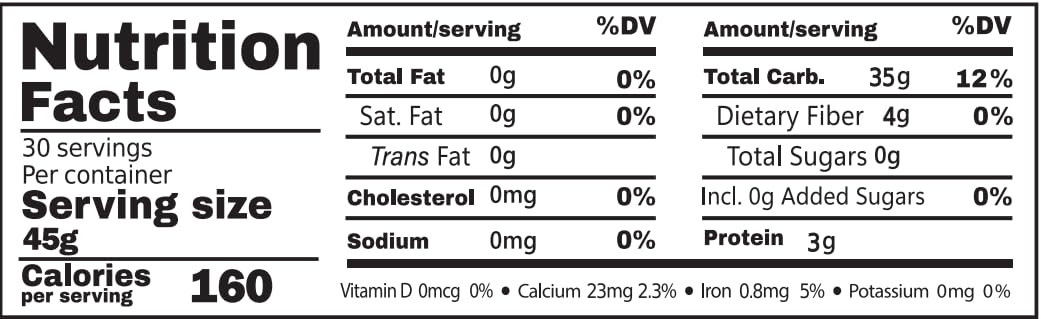 Back label of McCabe Organic Sweet Rice with USDA and CCOF certifications.