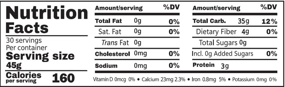 Back label of McCabe Organic Sweet Rice with USDA and CCOF certifications.