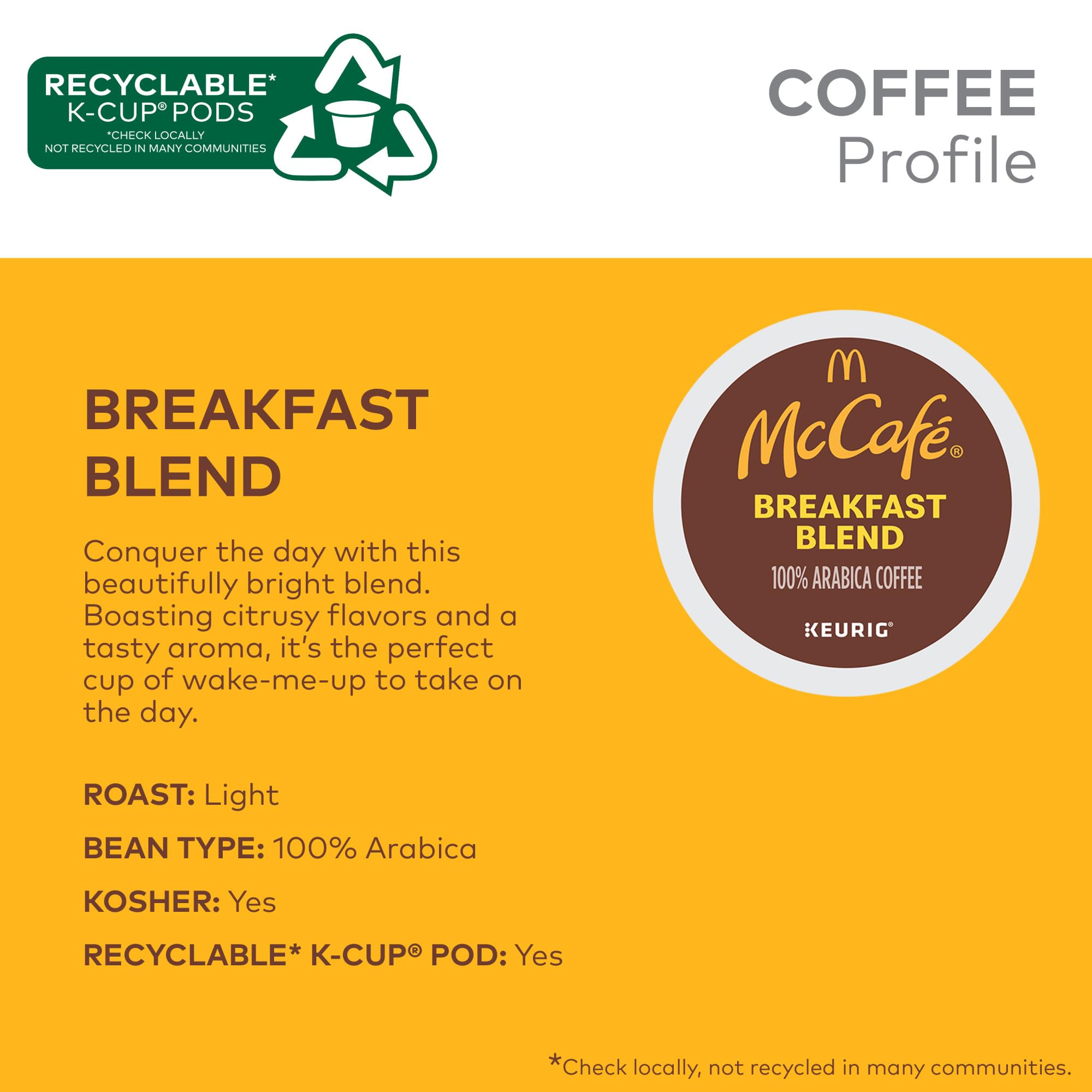 Close-up of McCafé Breakfast Blend Arabica beans showing quality