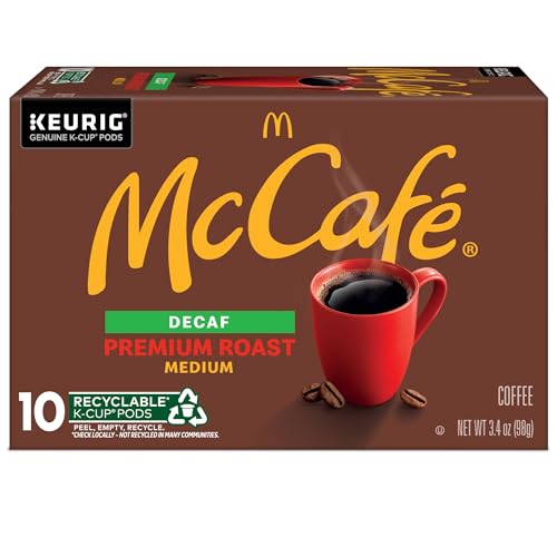 Keurig-ready K-Cup in-action brewing with McCafé Decaf Pod.