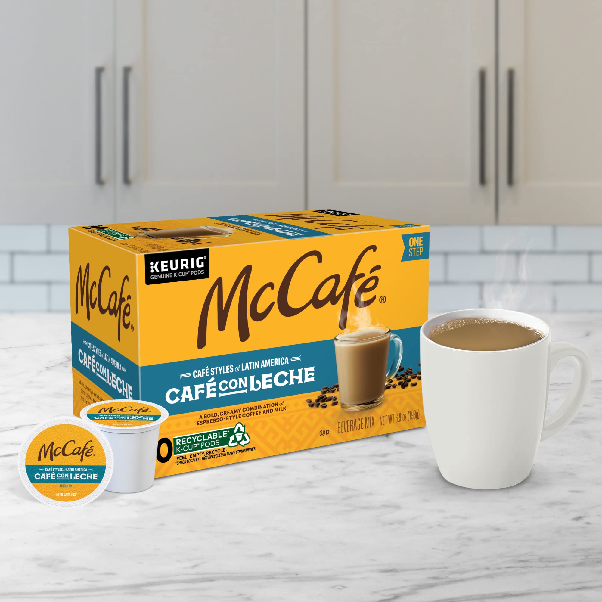 Keurig-compatible McCafé pods delivering reliable results quickly.