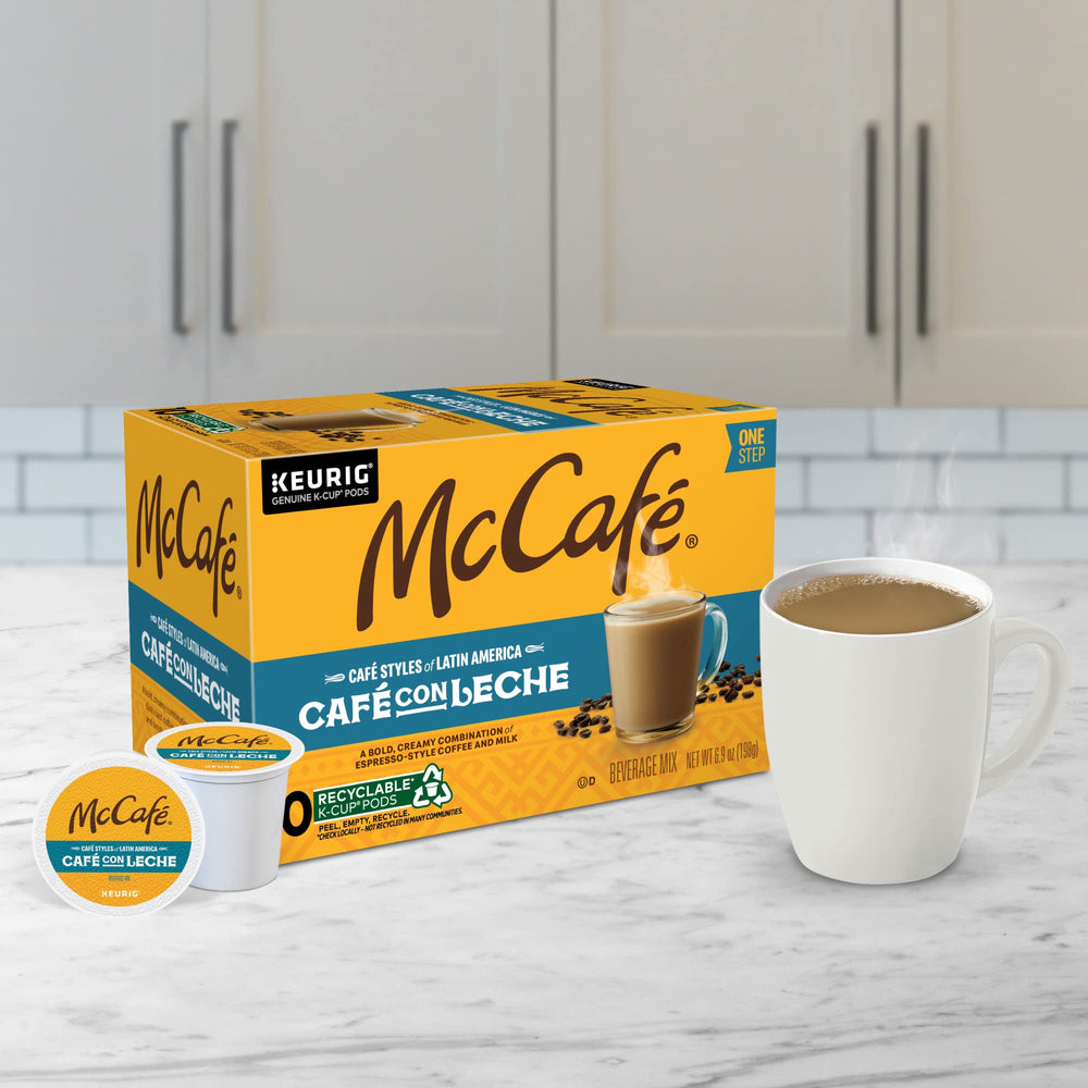Keurig-compatible McCafé pods delivering reliable results quickly.