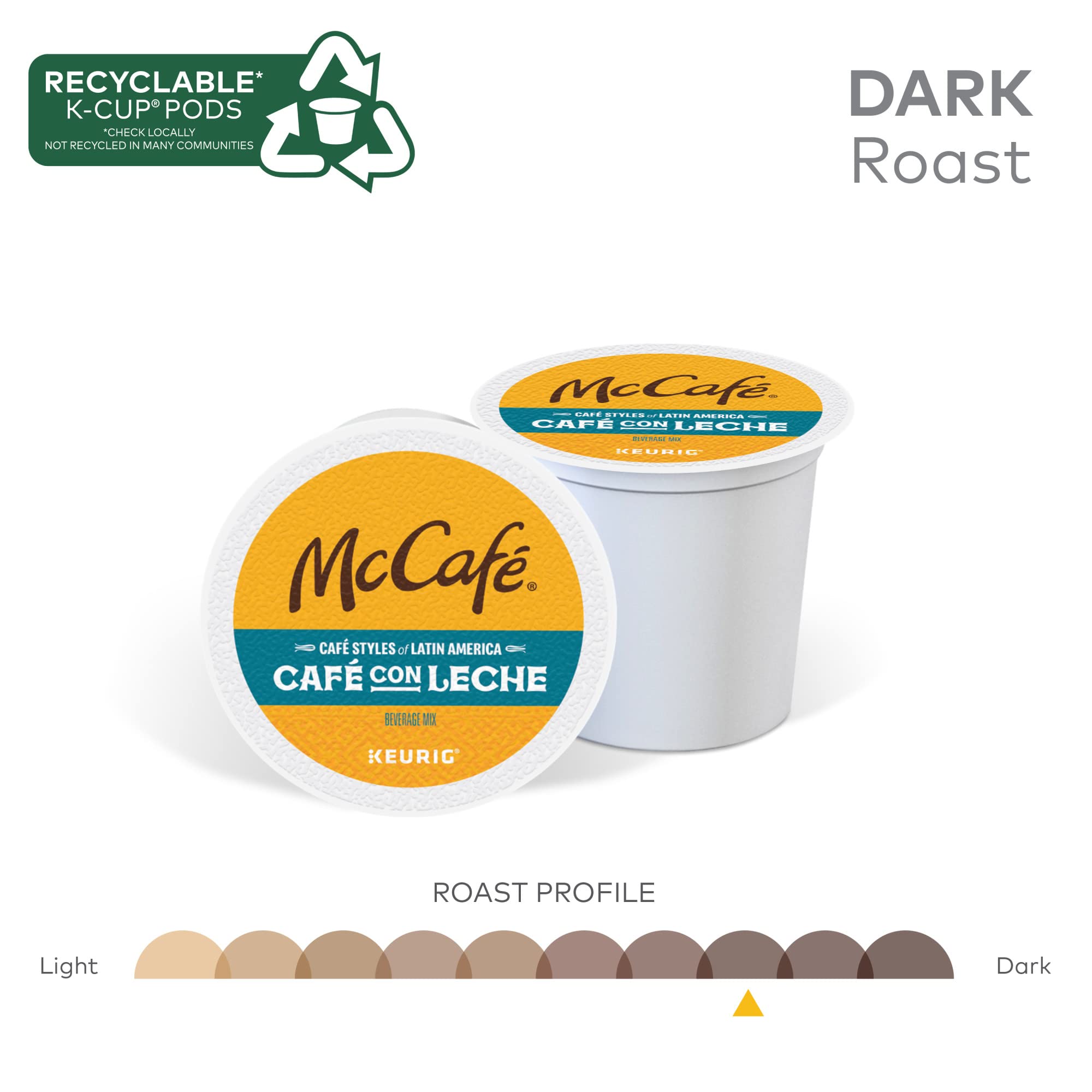 McCafé Cafe con Leche pods being brewed for a smooth morning cup.