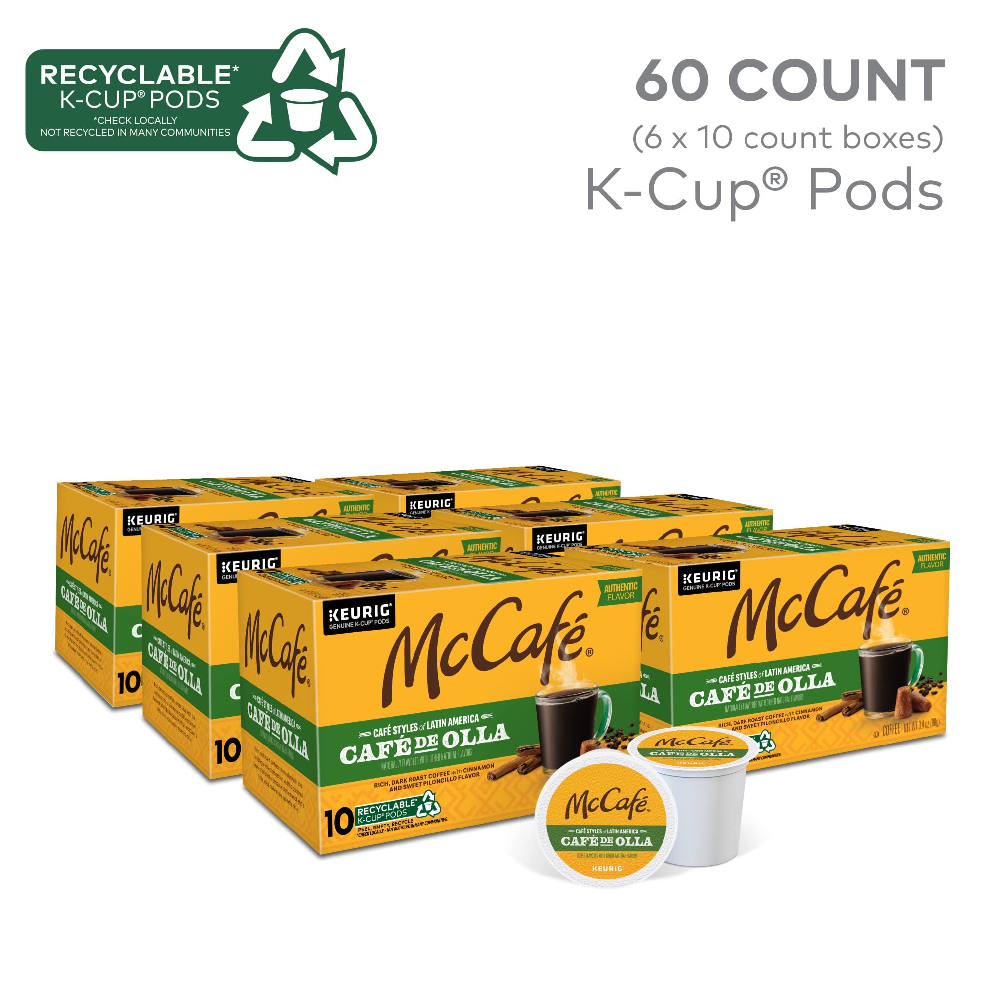 Aroma of cinnamon from McCafé Café de Olla K-Cup pods.