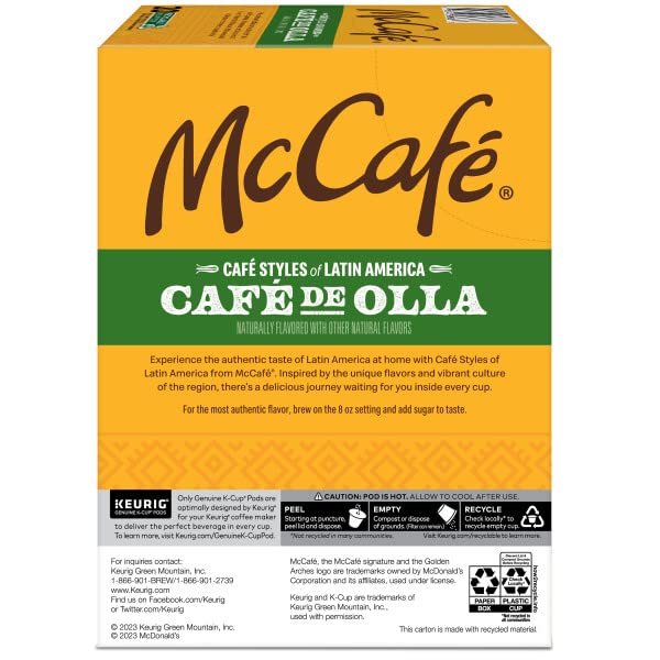 McCafé Café de Olla K-Cup aroma of cinnamon enhancing flavor notes