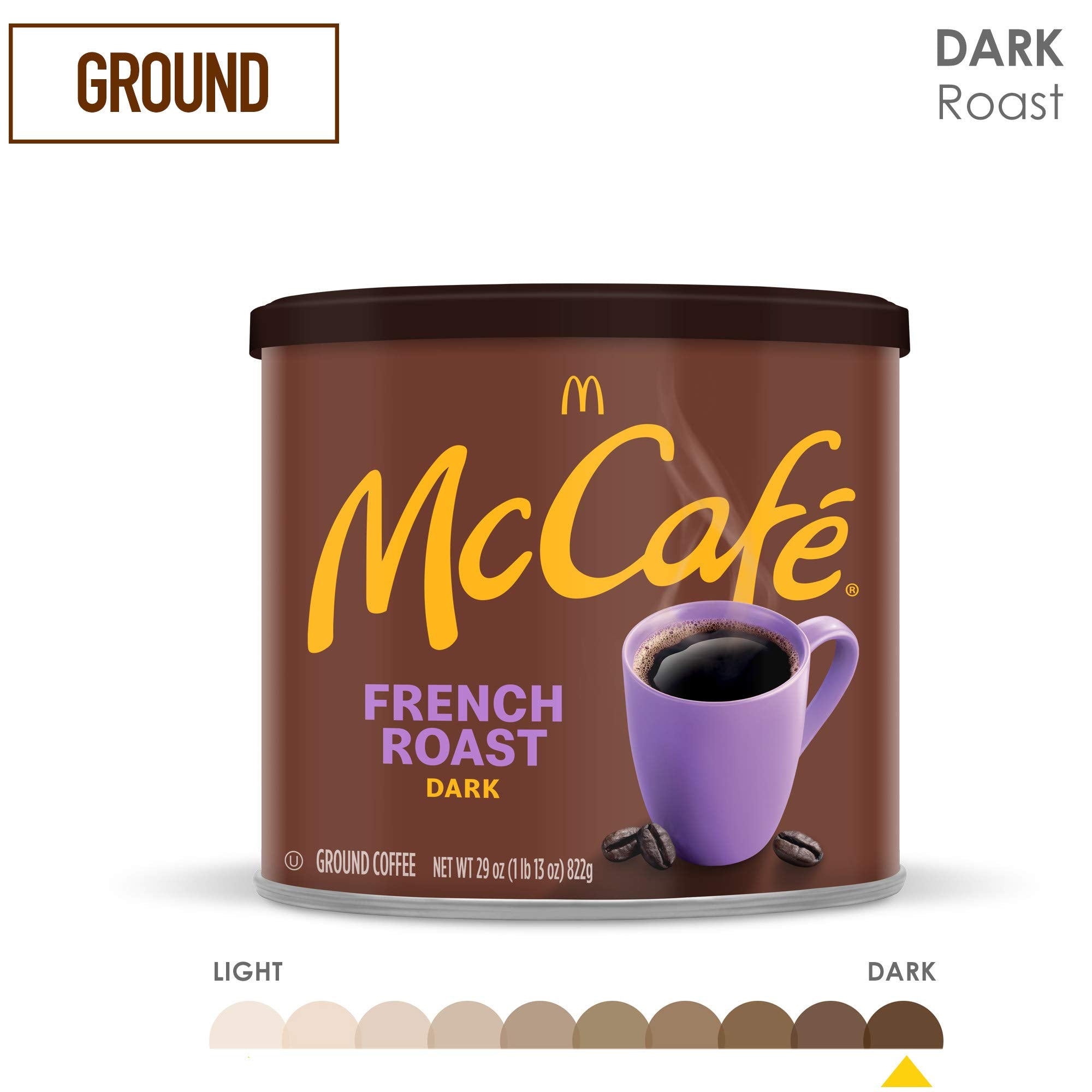 Freshly brewed McCafé French Roast in a mug with fragrant steam