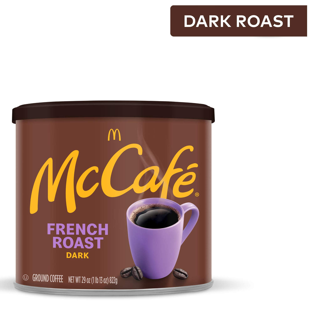 Pouring McCafé French Roast into a French press for rich extraction