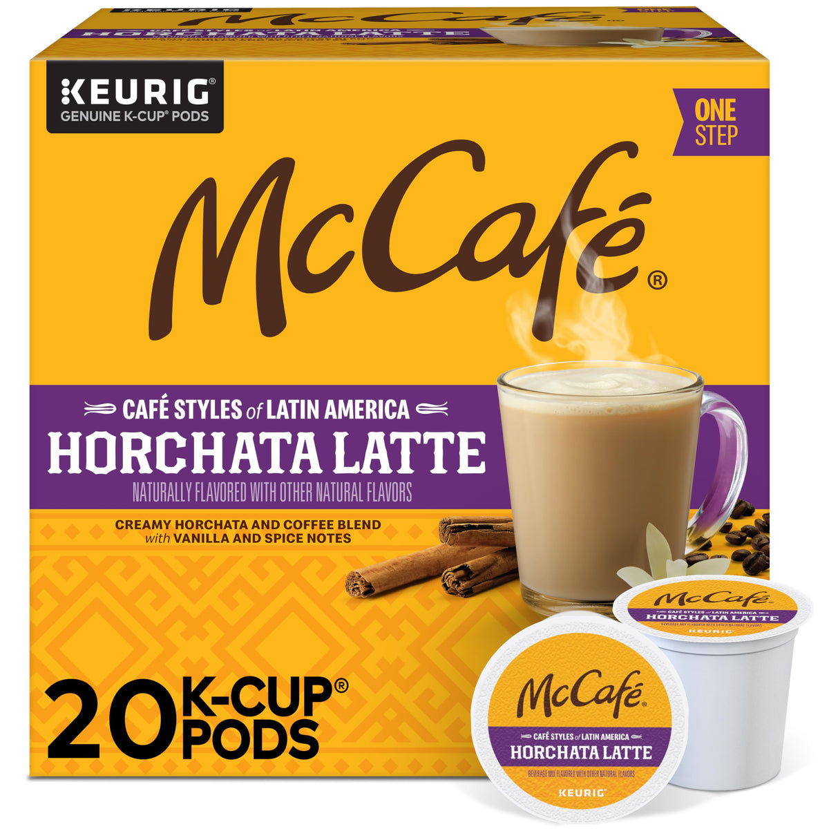 McCafé Horchata Latte K-Cup Pack 20-count, convenient for quick café-quality mornings.