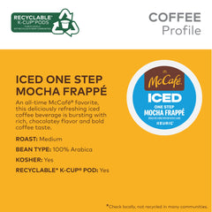 McCafé Iced Frappé poured over ice in a glass