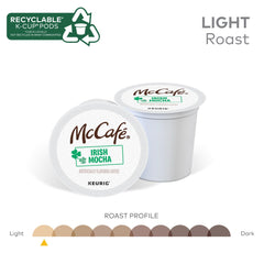 McCafé Irish Mocha pod in Keurig, simple single-serve convenience
