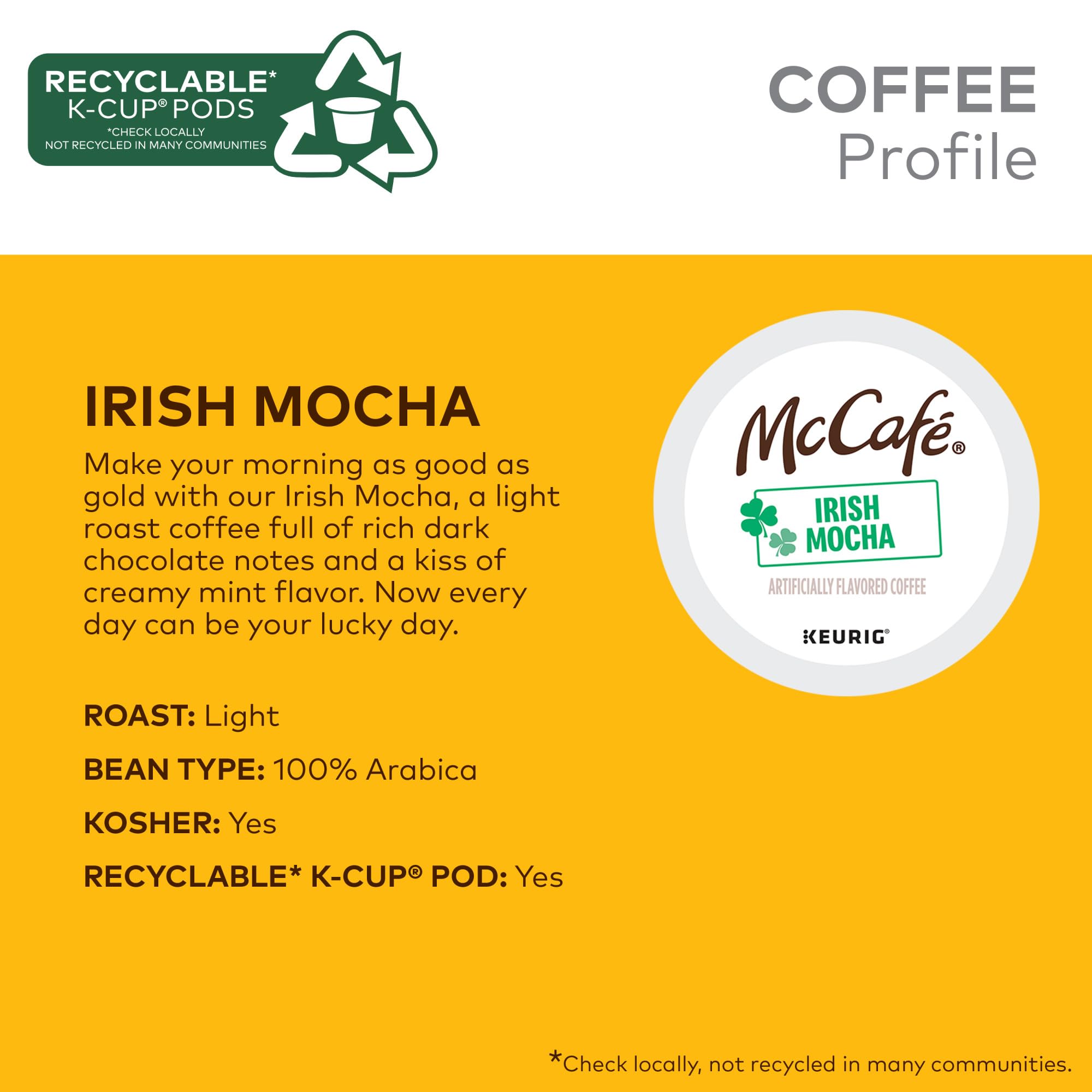 McCafé Irish Mocha K-Cup ready to brew for consistent flavor