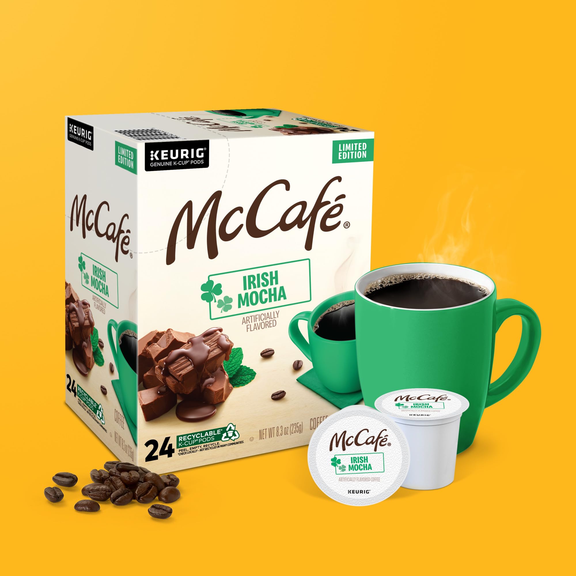 McCafé Irish Mocha Orthodox Union Kosher certification emblem