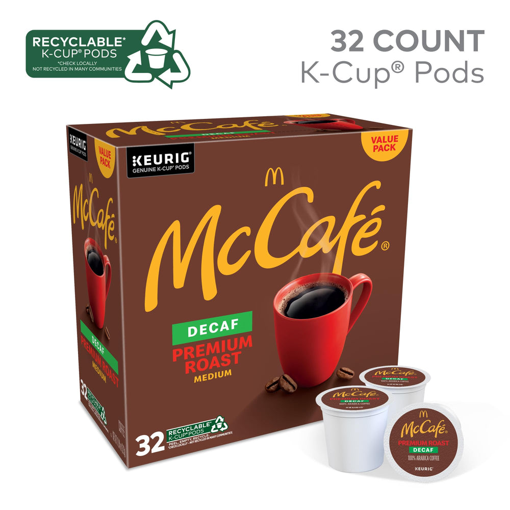 McCafé decaf Arabica beans ready for roasting, hinting at balanced flavor.