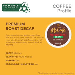 McCafé K-Cup pod in recyclable packaging highlights eco-friendly design.