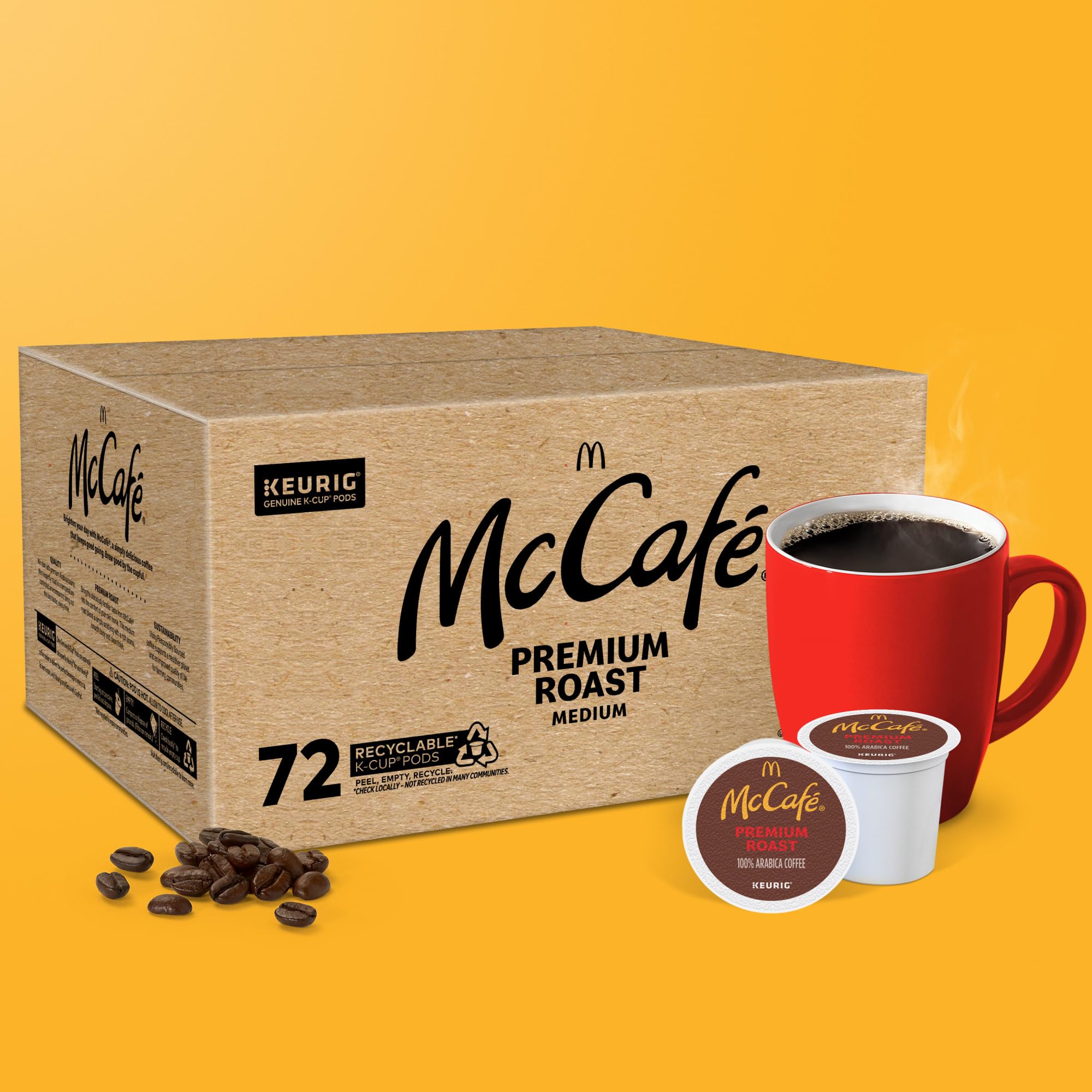 McCafé Premium Roast pouring into a cup for a fresh brew