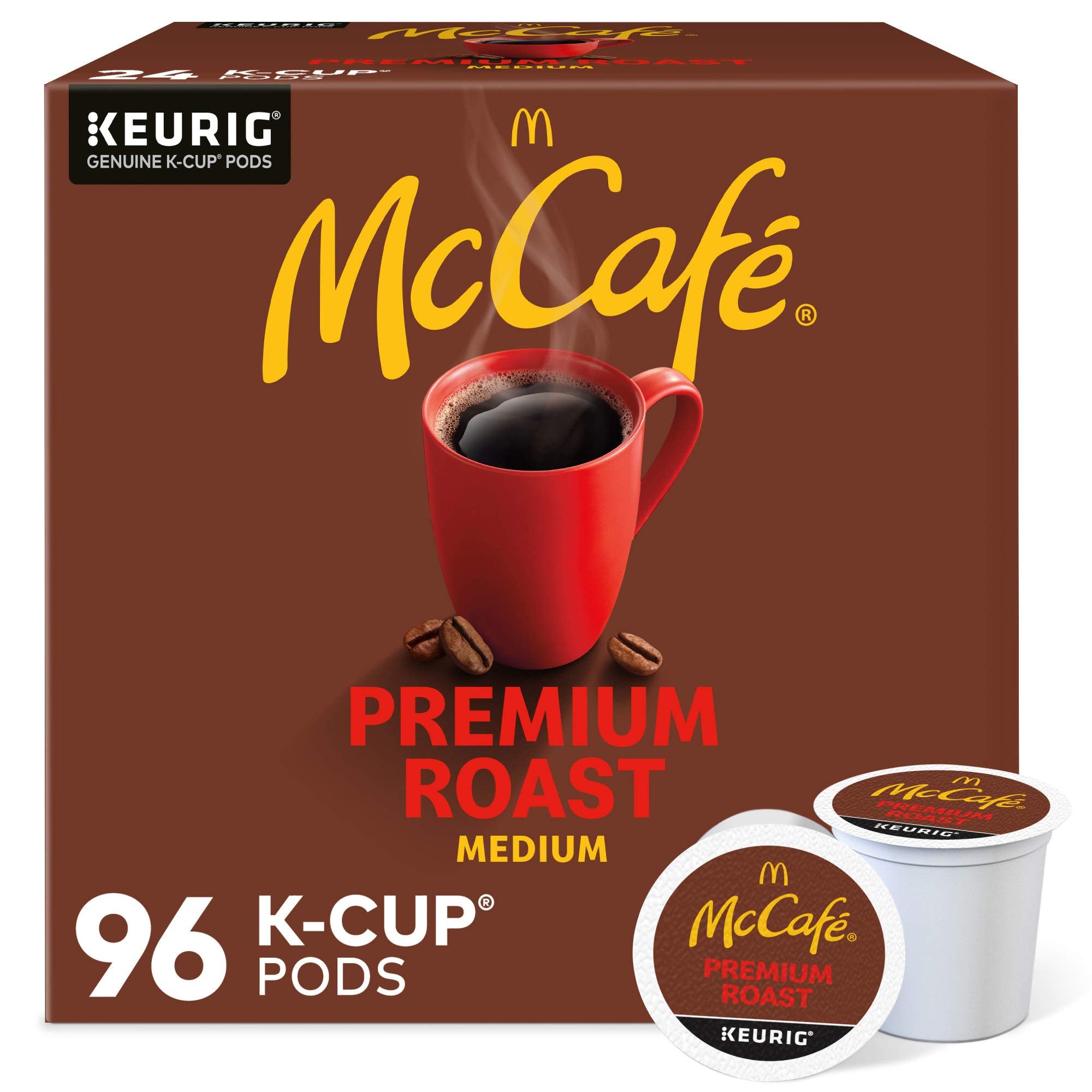 McCafé Premium Roast beans close-up highlighting Arabica quality for rich flavor.