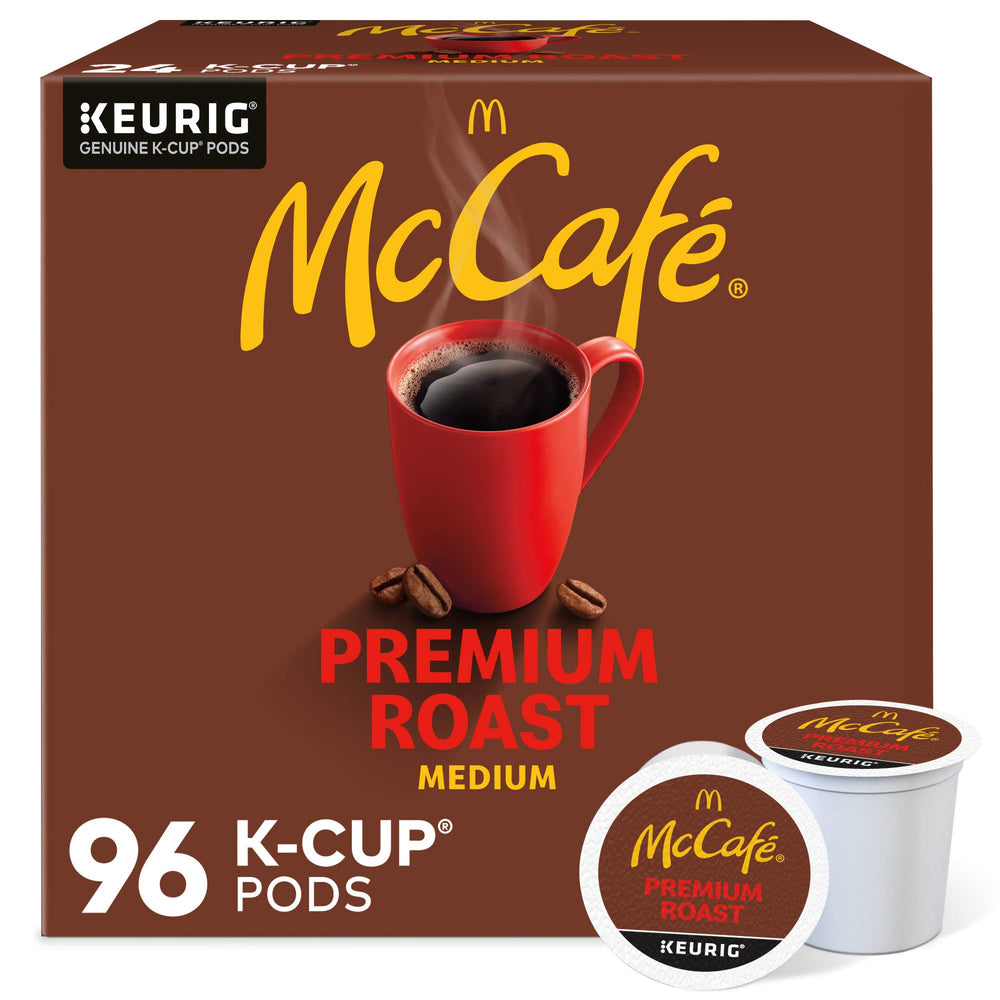 McCafé Premium Roast beans close-up highlighting Arabica quality for rich flavor.