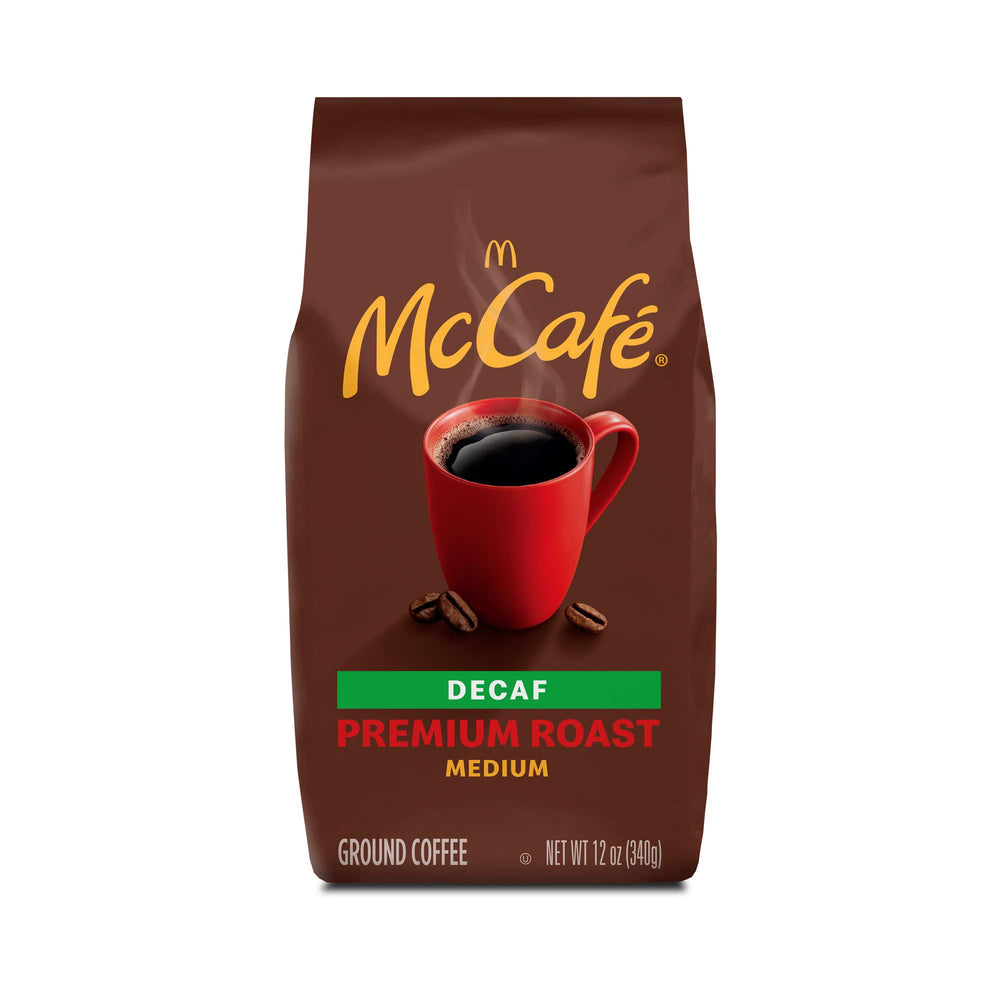 McCafe Premium Roast Decaf 12-oz packaging ready for everyday moments.