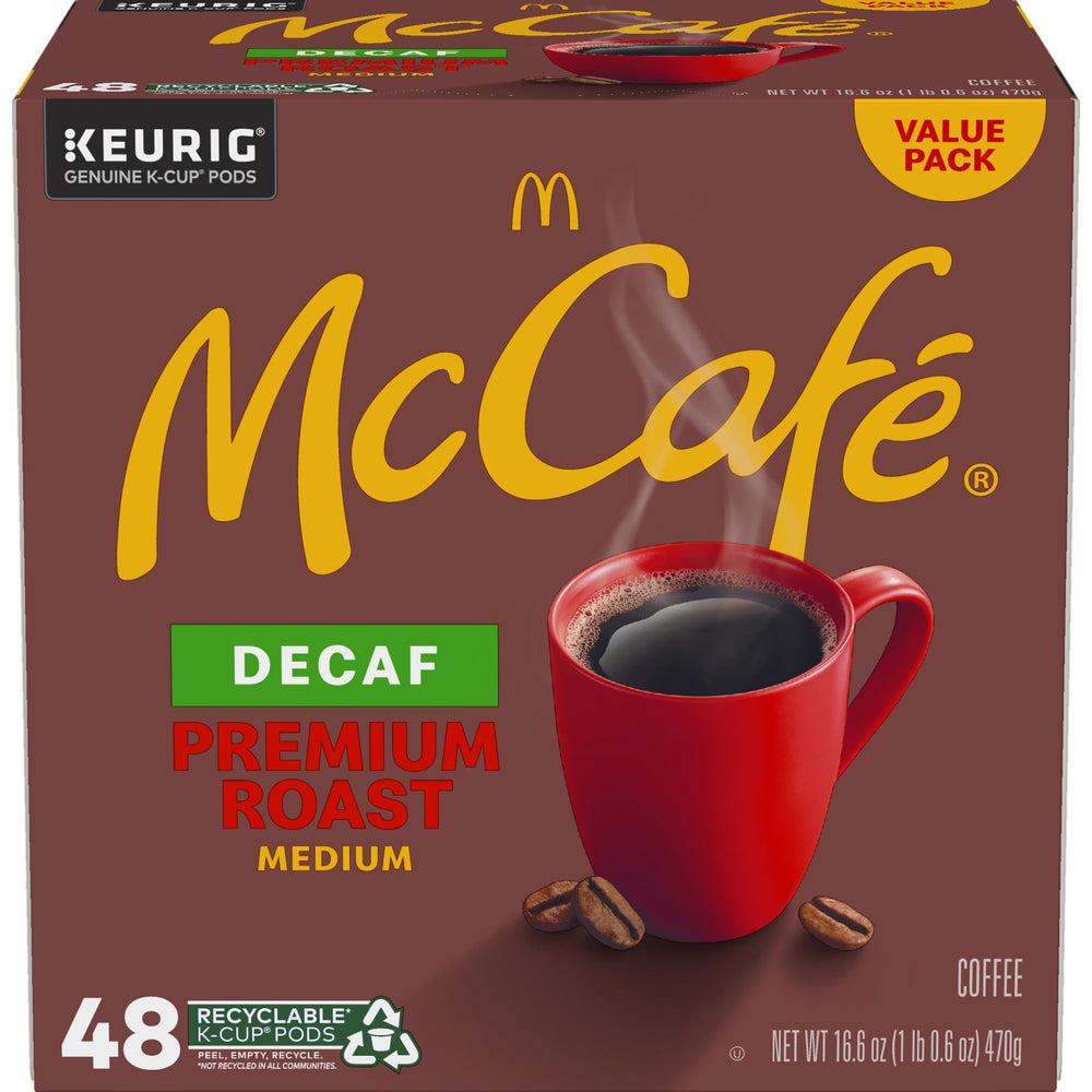 McCafé Premium Roast Decaf cup with natural morning light.