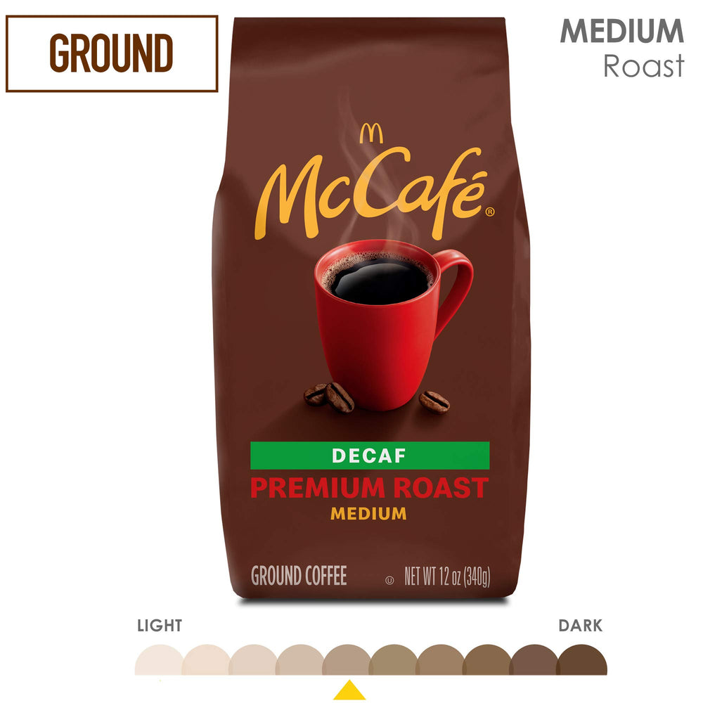 McCafe Premium Roast Decaf pour-over setup captured for a balanced at-home ritual.