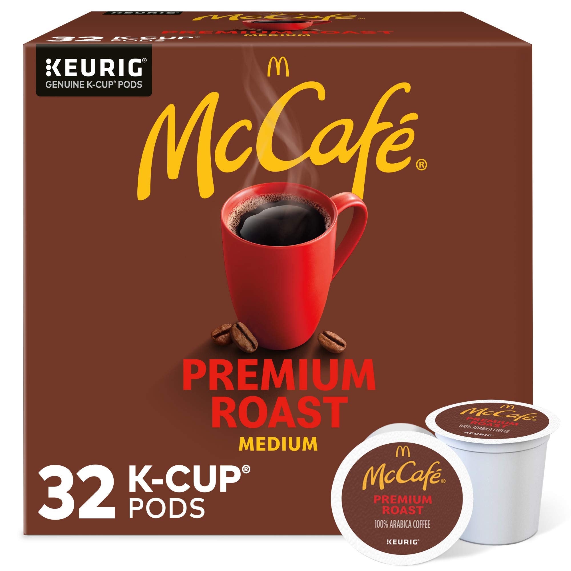 McCafé Premium Roast K-Cup packshot showing convenient, cafe-quality flavor at home