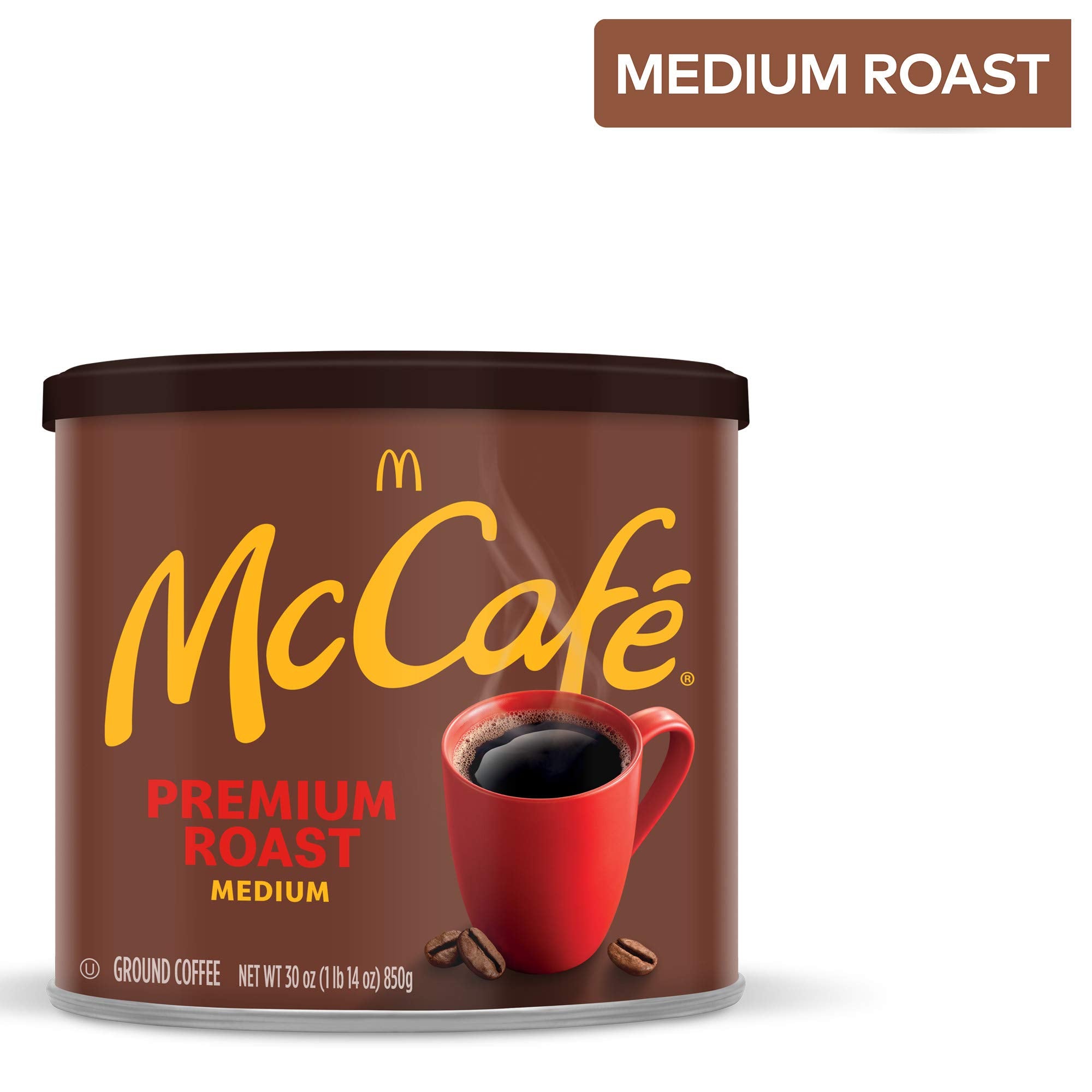 Orthodox Union Kosher (U) symbol on McCafe Premium Roast packaging
